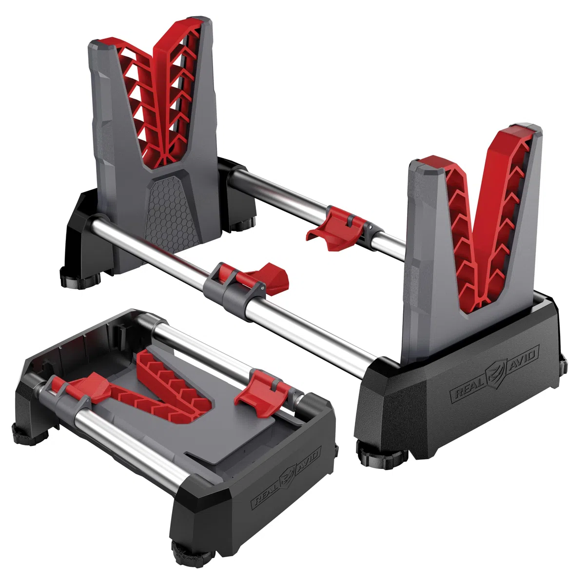 Real Avid Speed Stand | Design pieghevole, supporto regolabile da 25,4 cm a 40,6 cm per pulizia e manutenzione | Supporto compatto e portatile | Morsa leggera perfetta per fucili da caccia e fucili da