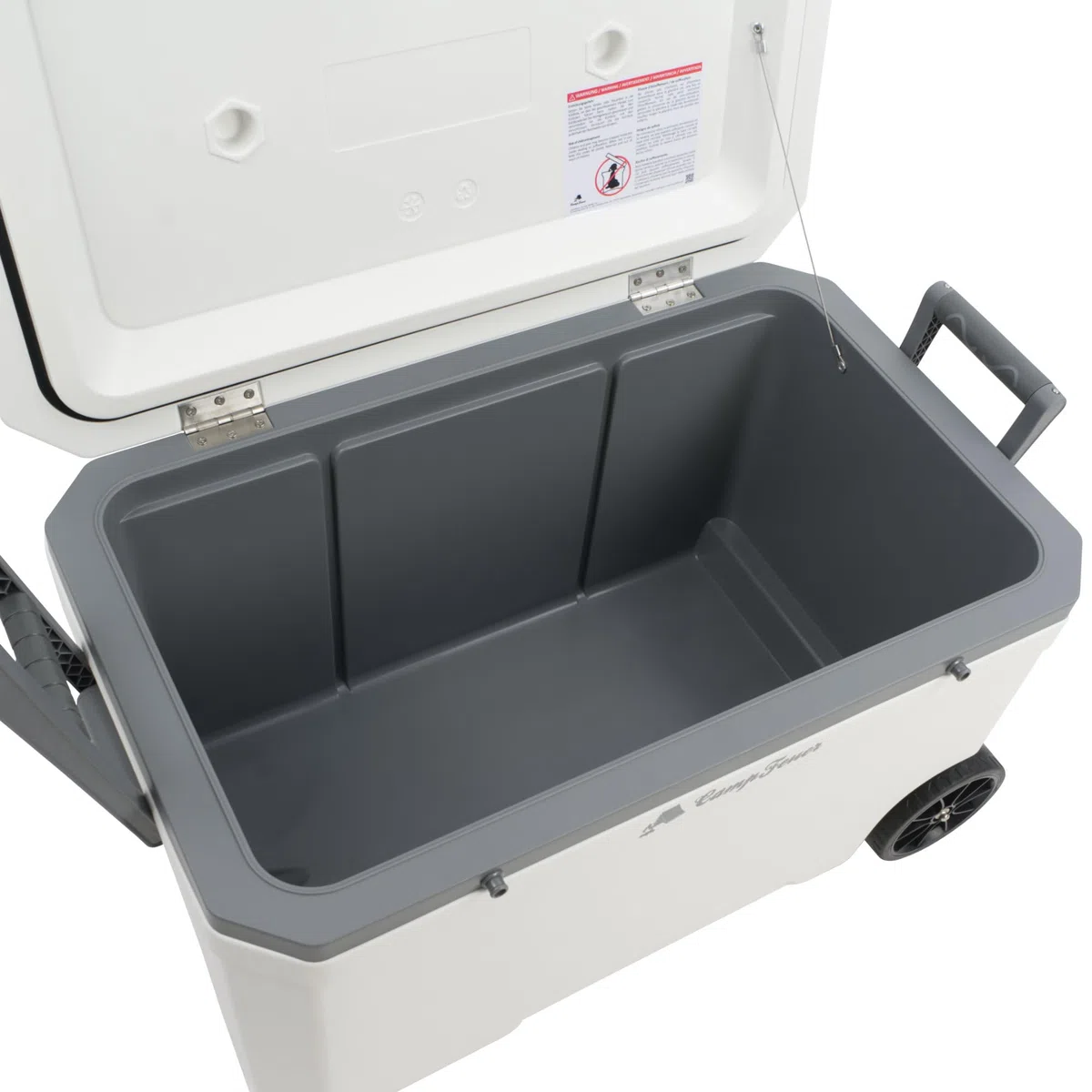 CampFeuer Frigobox bianca da 70 litri con ruote | Frigobox portatile, frigobox isolata con maniglie, frigobox raffreddante mobile, scatola del ghiaccio, mini frigorifero | Thermobox, snackbox