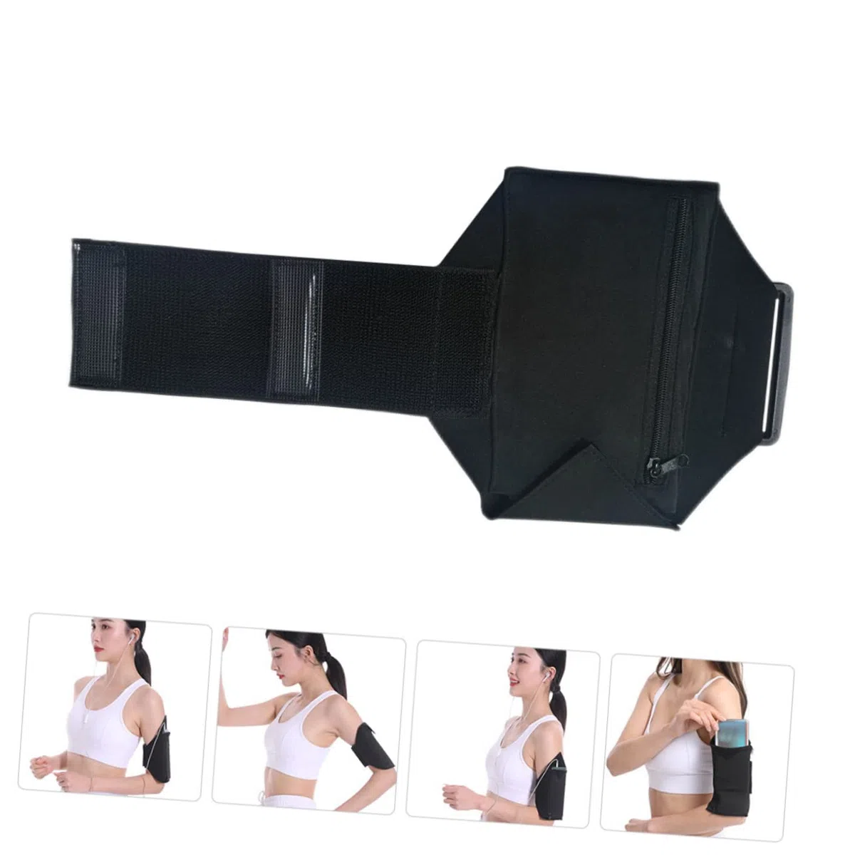 DOITOOL 5pezzi Marsupio Multifunzionale Per Telefonini Braccio Per e Allenamento Resistente e Per Jogging Attività Outdoor Colore Nero