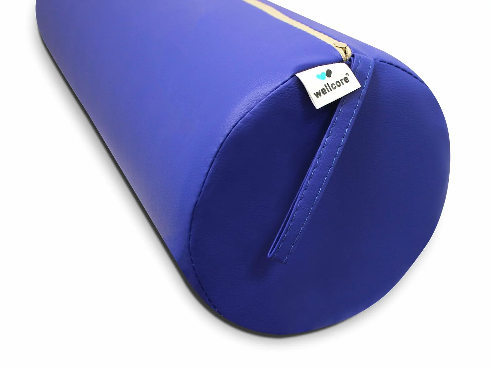 QUIRUMED WELLCORE - Cuscino cilindro da massaggio, 60 x 20 cm, in ecopelle, sfoderabile, imbottitura in schiuma, per yoga, fitness, barella da massaggio, ergonomico, argento
