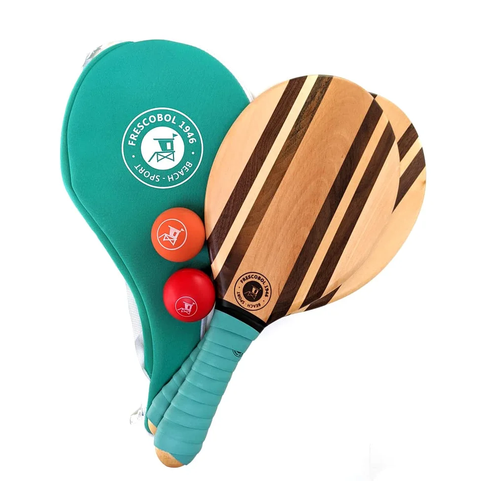 Racchette da spiaggia di alta qualità | Racchette brasiliane Premium in legno | Beach Tennis | Set racchette + Borsa in neoprene