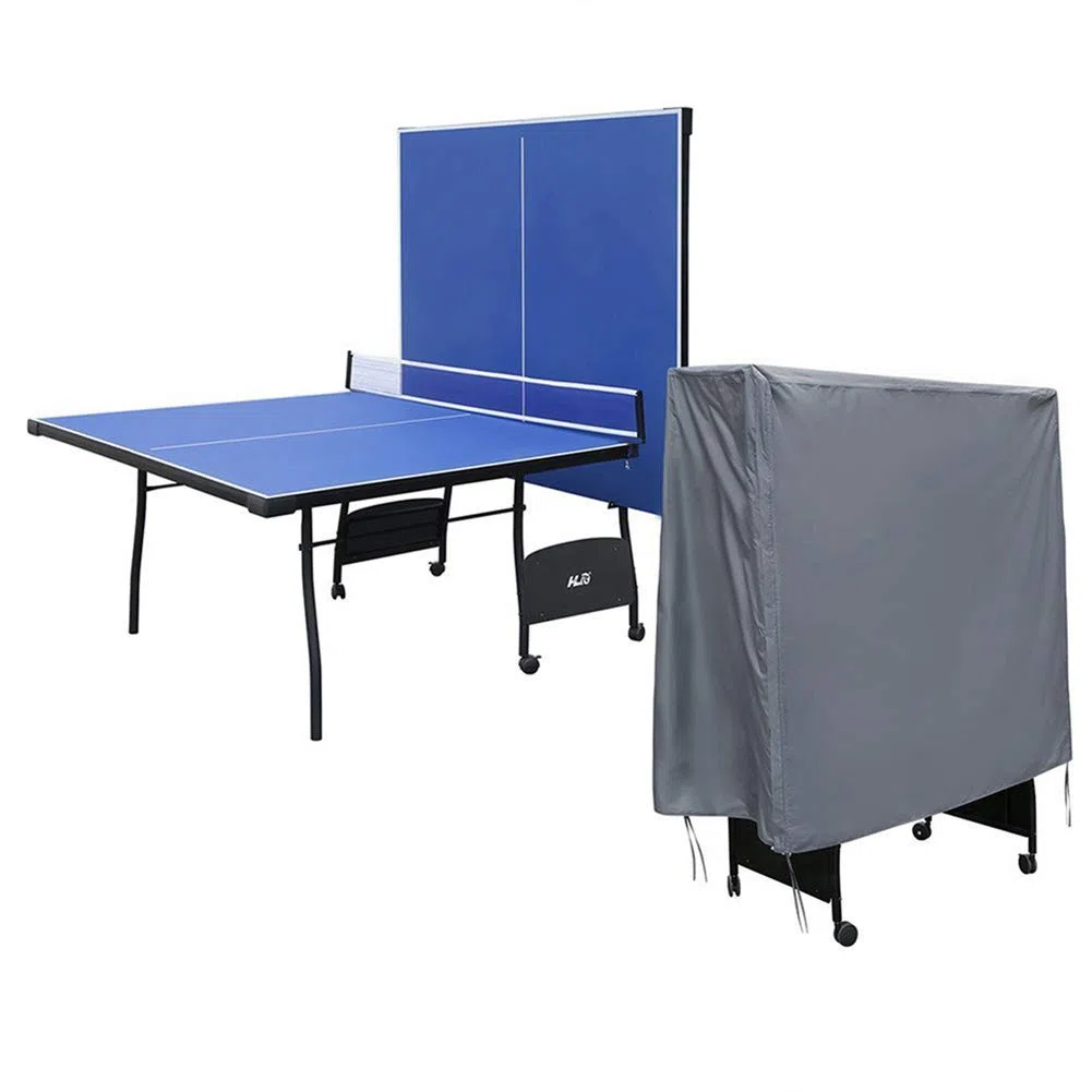 ZZX Copertura Protettiva per Tavolo da Ping Pong, Impermeabile A Prova di Polvere Pieghevole Copritavola da Ping Pang con Cerniera, 63"*33.5"*62",Nero