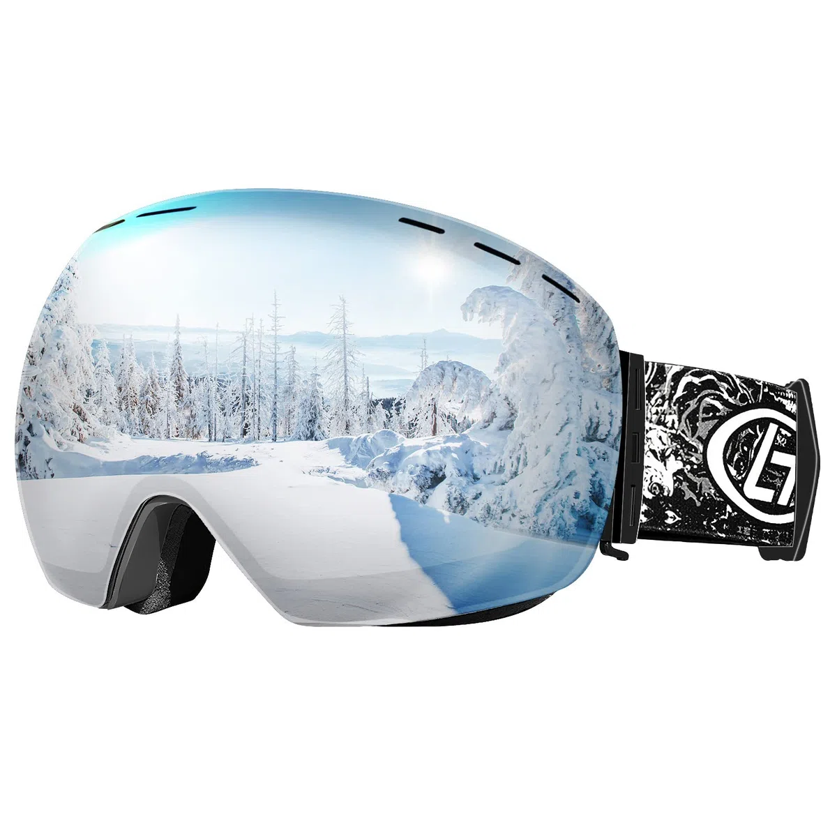 Ski Goggles Anti Fog UV400 Protection Double Layer Spherical Anti-Glare Lenses Snow Snowboard Skiing Goggles for Men Women Youth - Red/Silvery/Blue