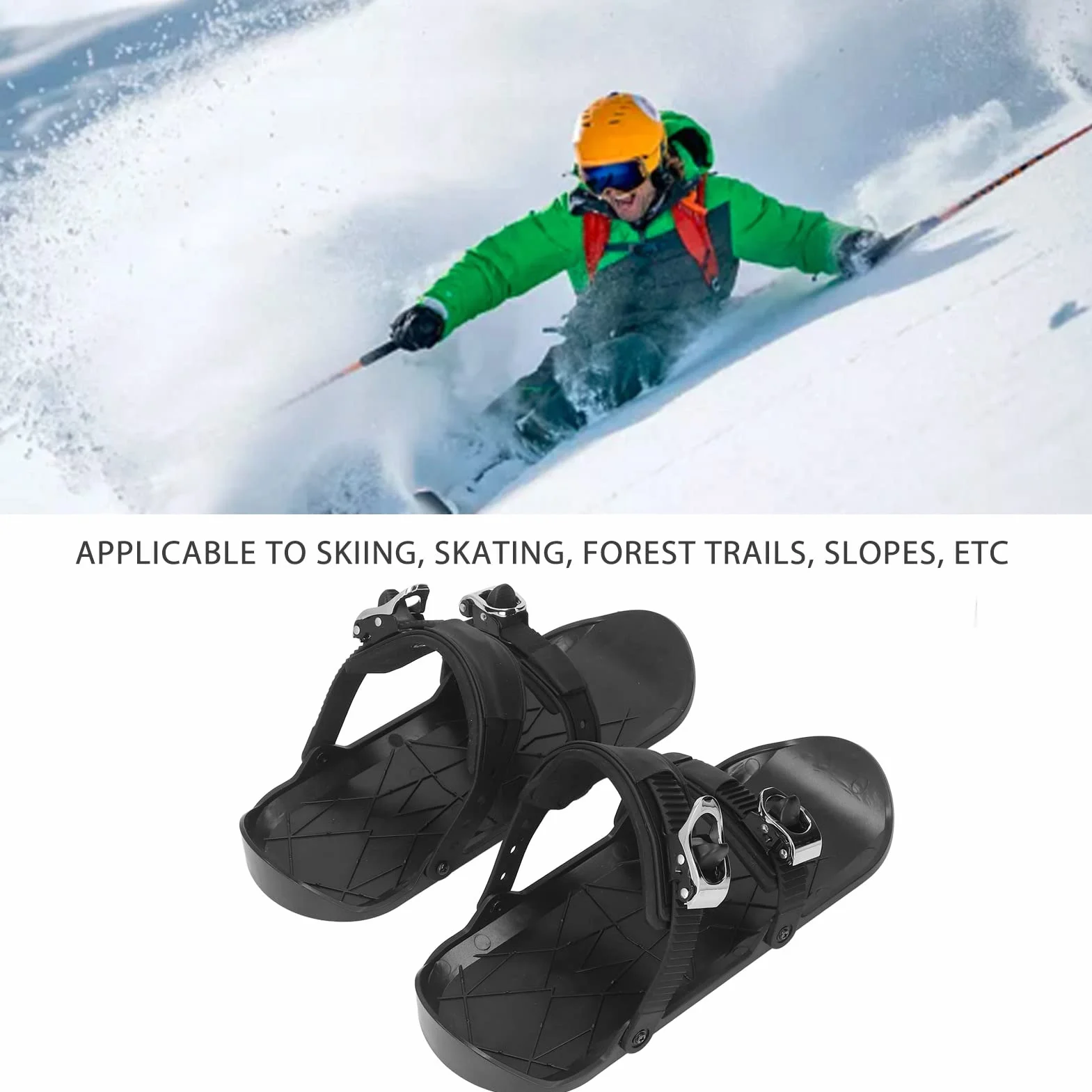Pattini da sci per neve Scarpe da sci da pattinaggio corte e sottili Pattini da neve corti Snowblades Skiboard Pattini da ghiaccio portatili per neve Sport invernali all'aria