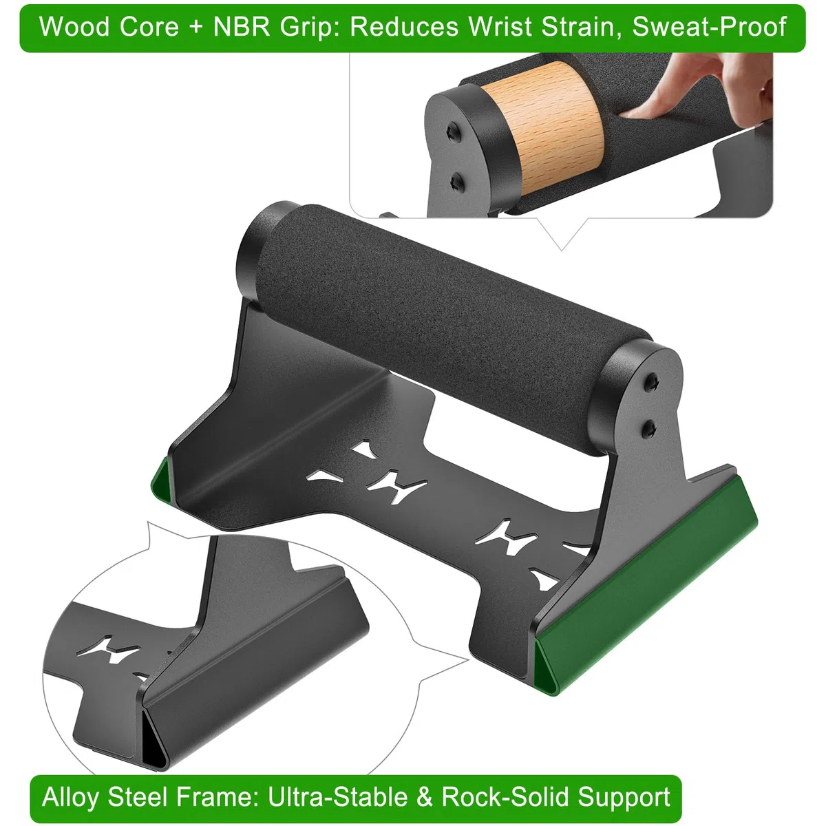 SELEWARE Barre per Flessioni in Llegno, Antiscivolo Parallele, per Calisthenics Fitness Allenamenti a Pavimento, in Legno Massello con Robusta Staffa in Metallo, Supporto 272,2 kg
