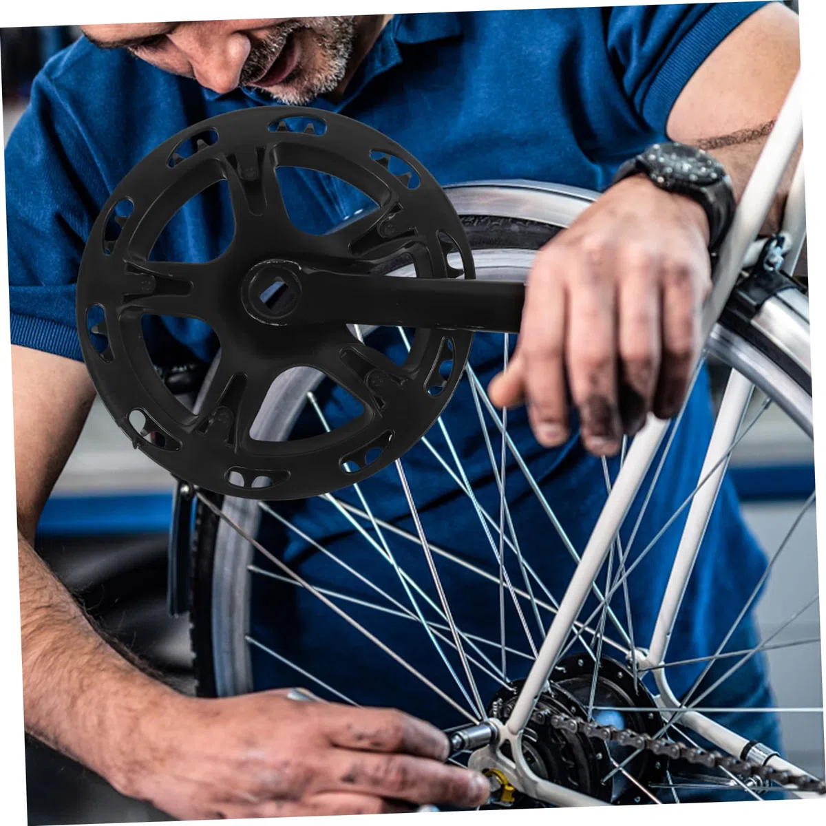 UPKOCH Set di Pedivelle e Corona Guarnitura in Metallo per Sostituzione Bici Mountain Bike, Bici Pieghevole e Fixie, Pedivella Lato Sinistro Robusta e Resistente all’Usura
