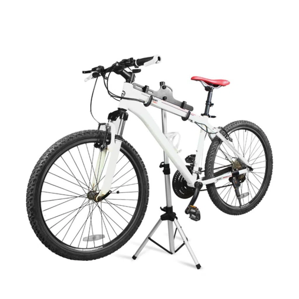 ifundom Cavalletto Bici Manutenzione Pieghevole Telescopico a Tre Livelli | Lega di Alluminio, Portata Massima 50kg, Argento, Uso in Casa e Laboratorio