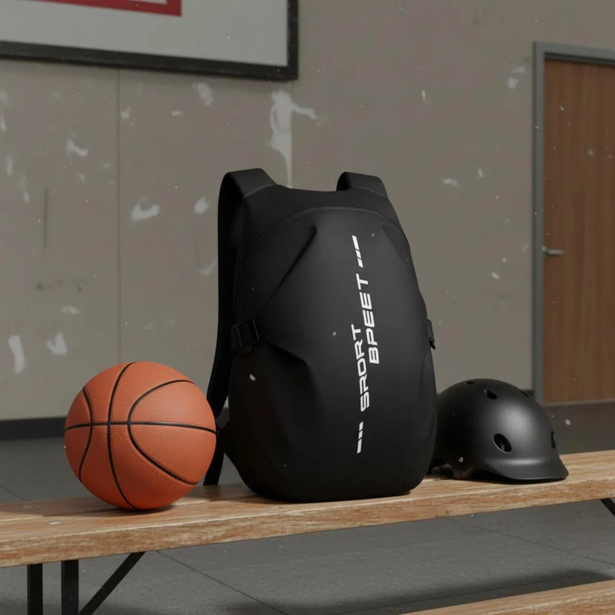 Qianly Zaino Casco Zaino Bici Zaino Sportivo Zaino Impermeabile con Capacità per Casco Protezione da Schizzi Nastro Riflettente per Visibilità Trasporto a