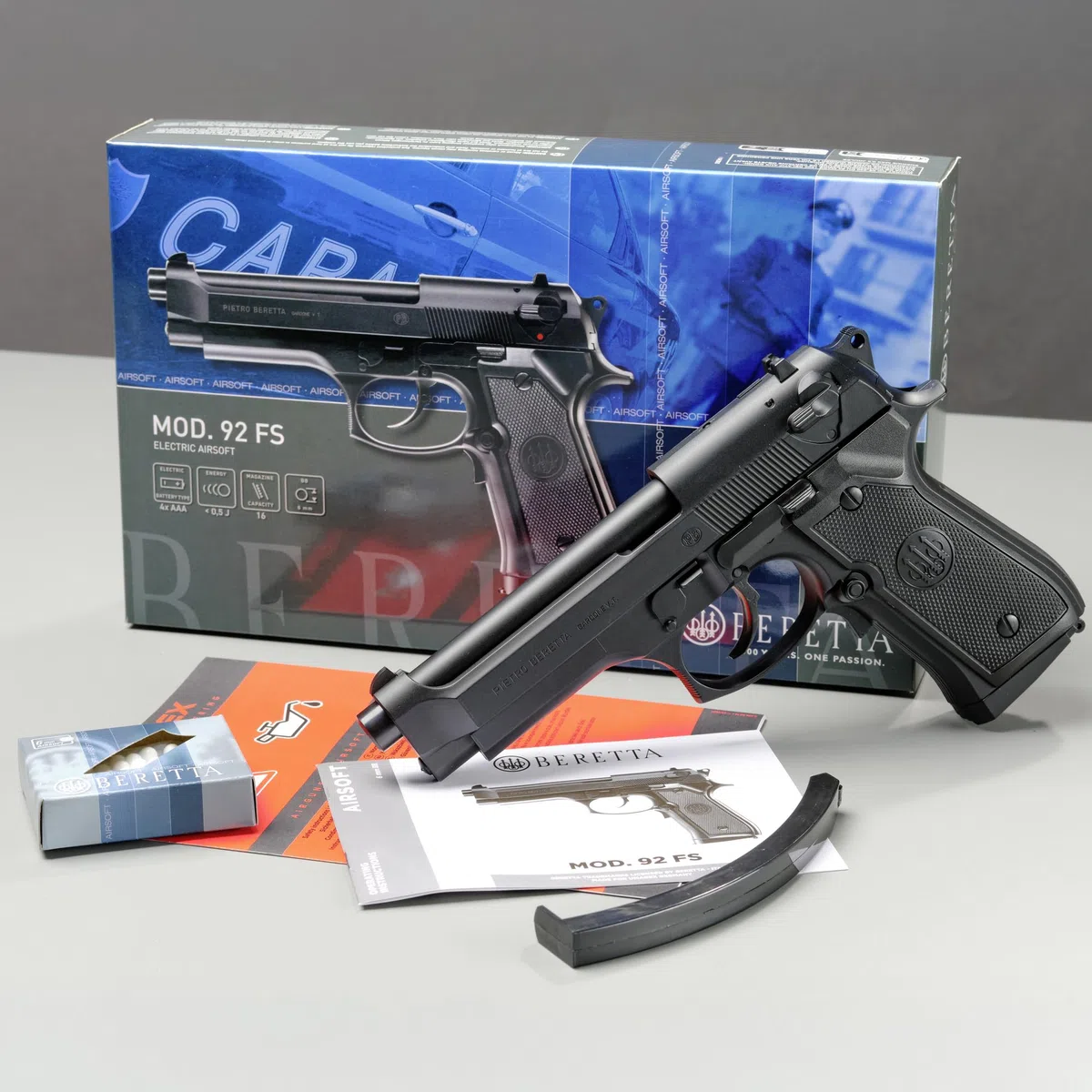 BERETTA Softair 92 FS 0.5 Joule, Unisex, Nero, Taglia Unica