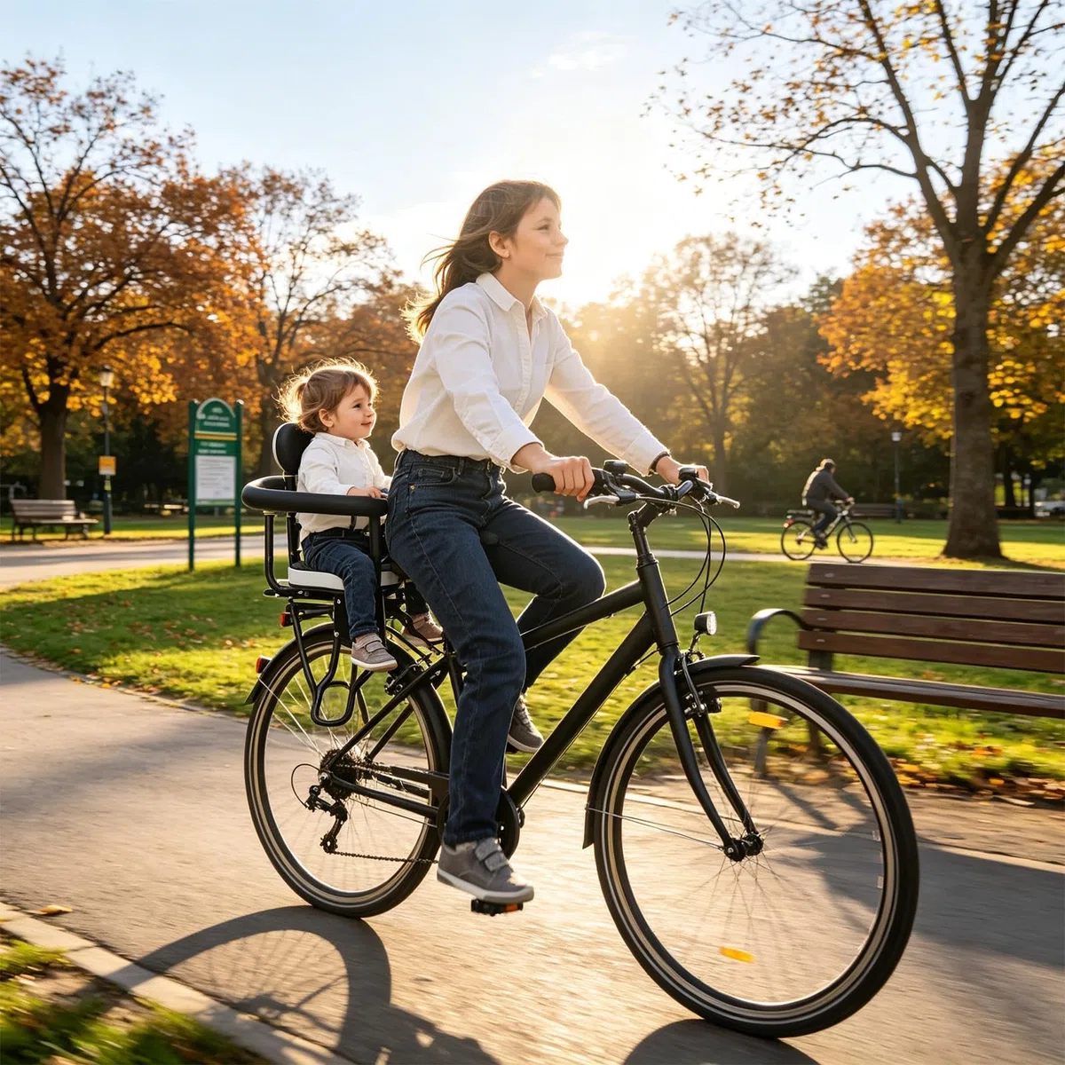 Seggiolino Bambini Bici Adulto Sgancio Rapido Ergonomico Comodo | Portabambini Montato su Bici Per Genitori Famiglia Scooter Montagna Strada Viaggio Ciclismo