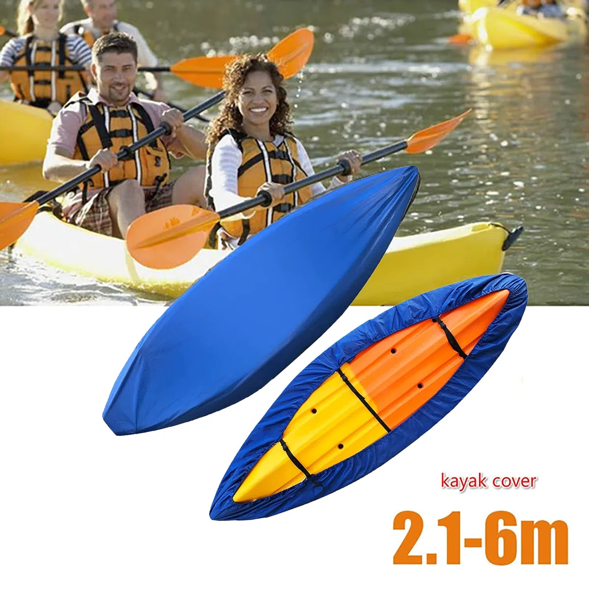 Schleuder Copertura per Kayak, Copercio per Barca di Canoa da 2.1m a 6m, Antipolvere Impermeabile di Stoccaggio Resistente UV, Sport Outdoor