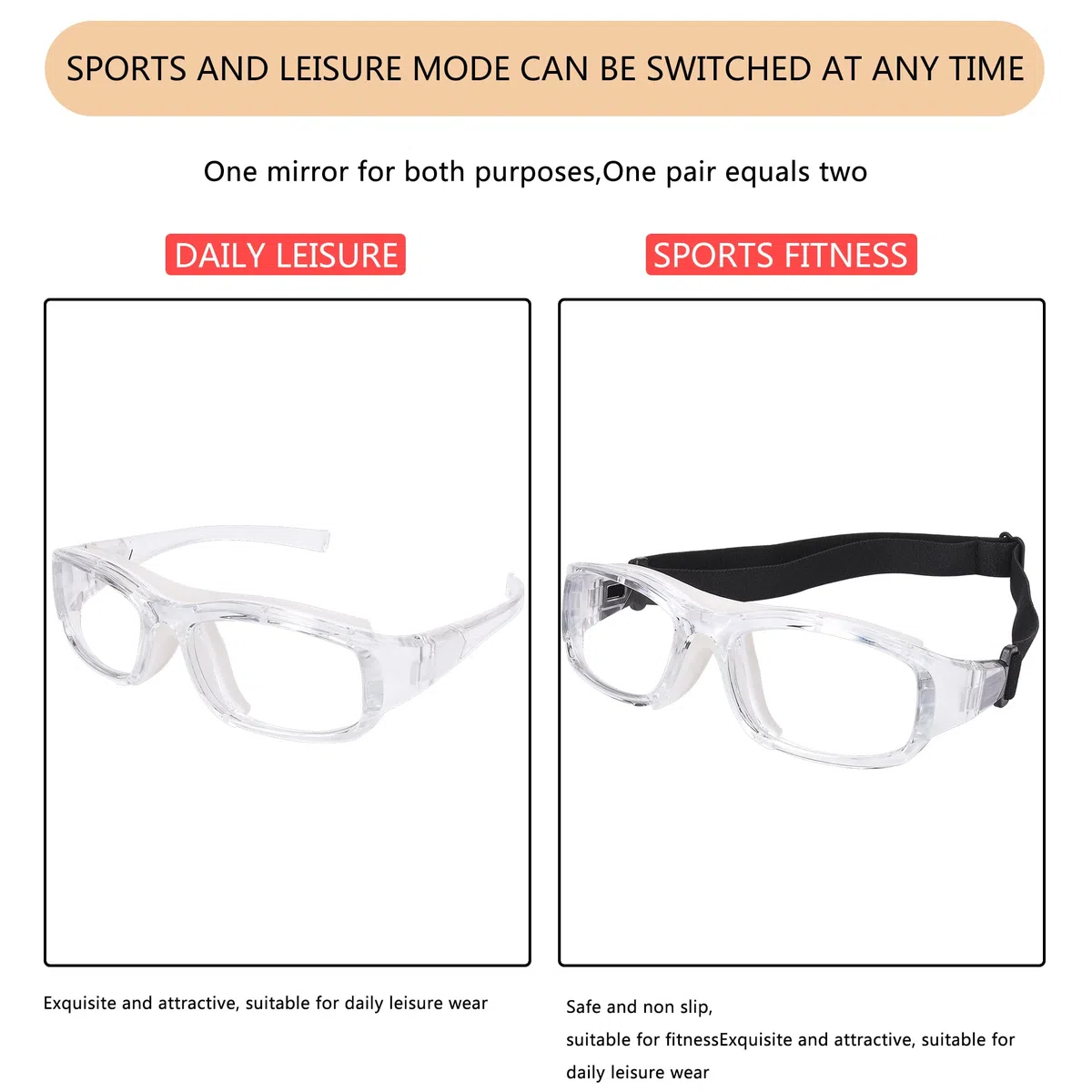 SooGree Occhiali sportivi da squash e racquetball occhiali da basket con cinturino regolabile resistente agli urti