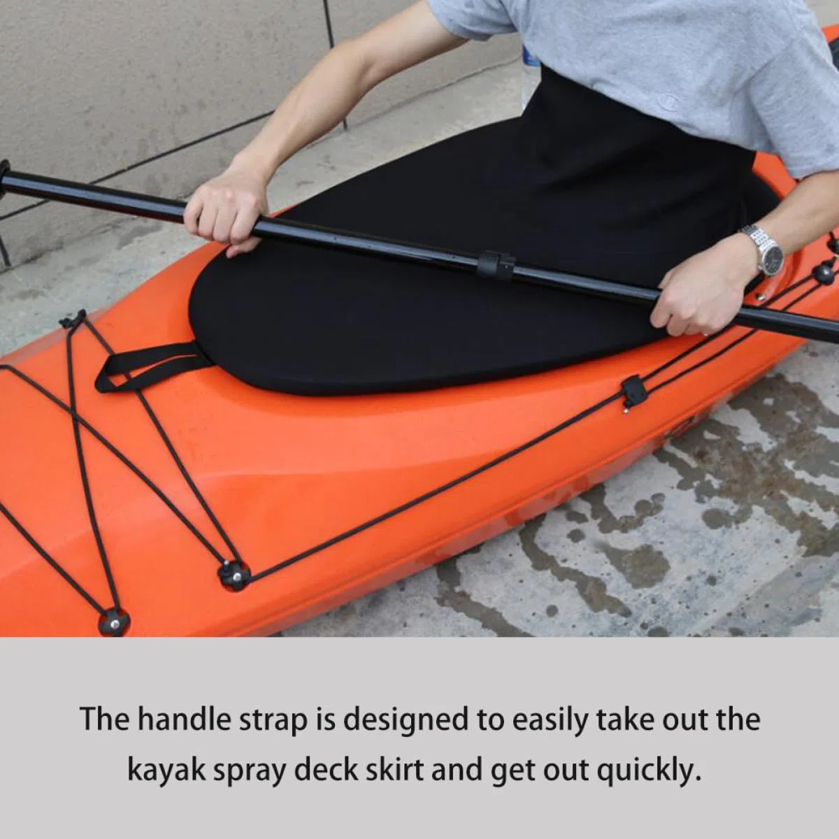 Levemolo Gonna per Kayak Facile da Mettere e Togliere Sbr in Neoprene Protezione da Spruzzi d'Acqua Cinturino Maniglia Antiscivolo per Canoa e Kayak in attività Acquatiche