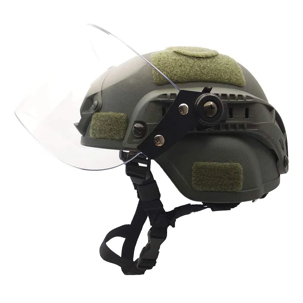 Caschi tattico Mich 2000 Veloce con Visiera antisommossa Trasparente Visiera Protettiva Occhiali scorrevoli per Airsoft Paintball CS Giochi di Guerra Sport all'Aria Aperta