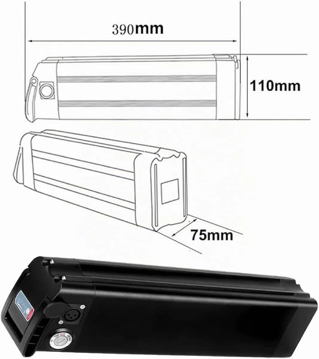 36V 48V 15Ah 20Ah Batteria per Bici elettrica 36V 48V 15Ah 20Ah Ebike Batteria BMS incorporato [Classe di efficienza energetica A] 48V 20AH