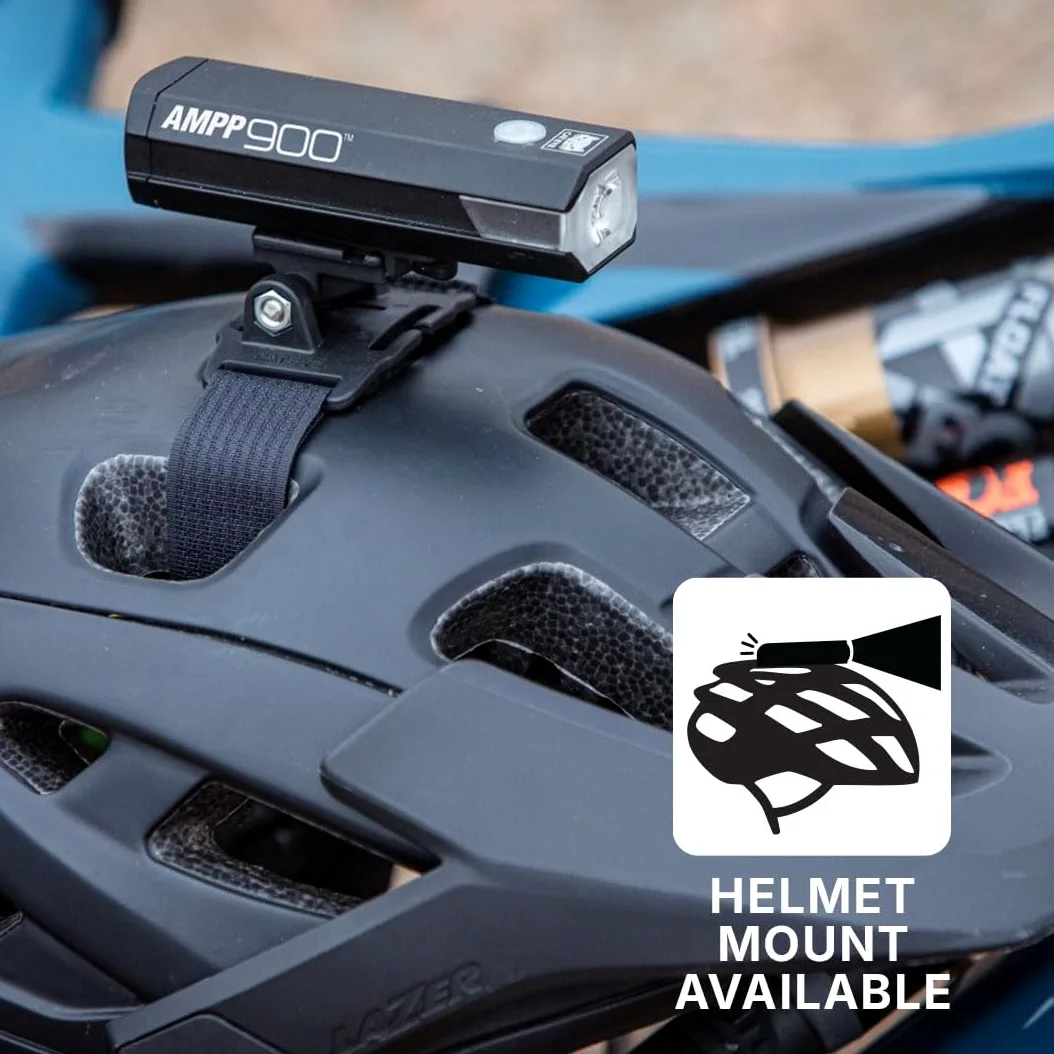 CatEye Set di luci per bicicletta, 900 lumen, anteriore e posteriore a LED, con lenti OptiCube, modalità multiple, alta visibilità MTB, illuminazione ricaricabile per guida notturna, accessori CatEye