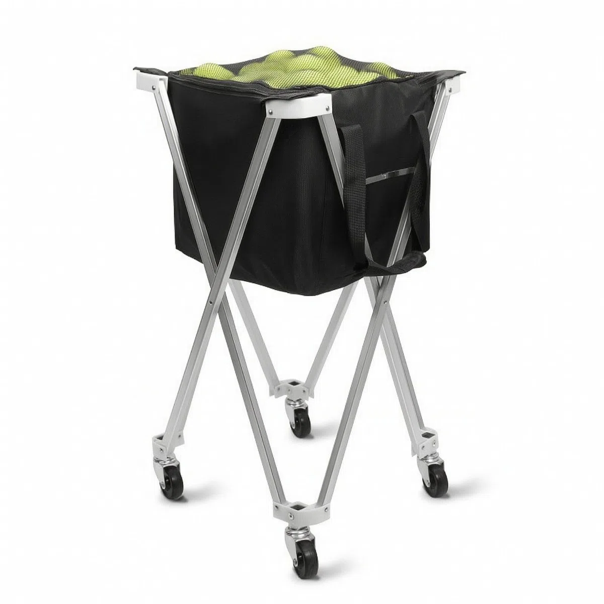 Carrello Porta Palline da Tennis Pieghevole Leggero Cestino Resistente Contenitore per Allenamenti, Tennis Cart Silver