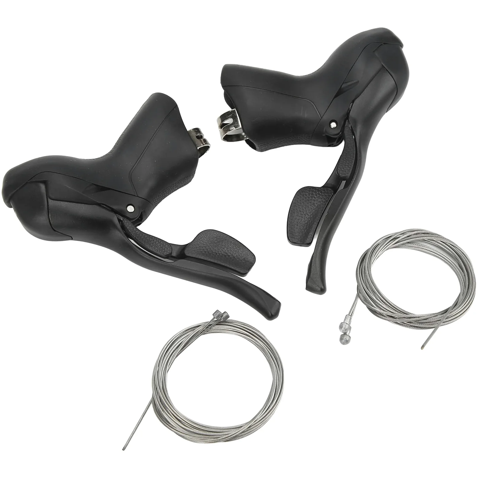 Jiawu Leve Freno Bici 2x7 velocità per Bici da Strada, Set Leve Freno in Lega di Alluminio con Cavi, Impugnatura in PVC Antiscivolo per Manubrio Bullhorn, Accessori per Biciclette 7 8 9 velocità