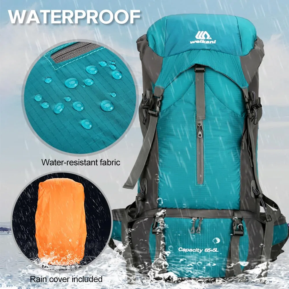 HUIOP Zaino da escursionismo da 70 litri Zaino da campeggio da arrampicata resistente all'acqua Zaino da viaggio con copertura antipioggia,zaino