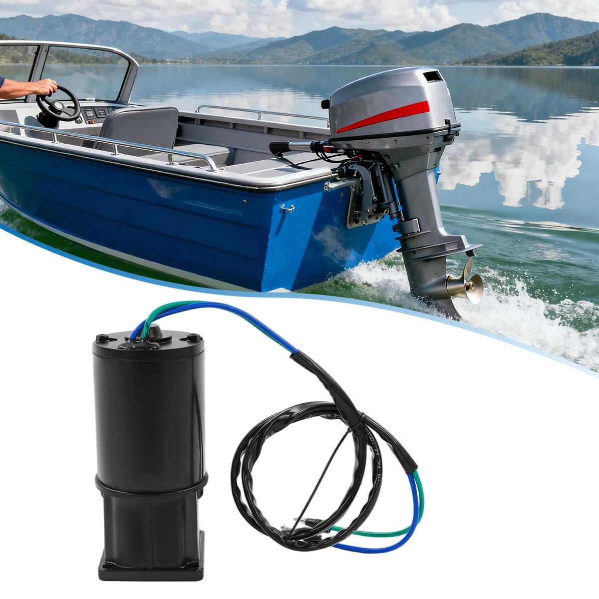 Motore di inclinazione e trim, motore di trim da 240W di ricambio per motori fuoribordo Mer-Cury a 2 tempi 40-125/4 tempi 30-120 CV adatti