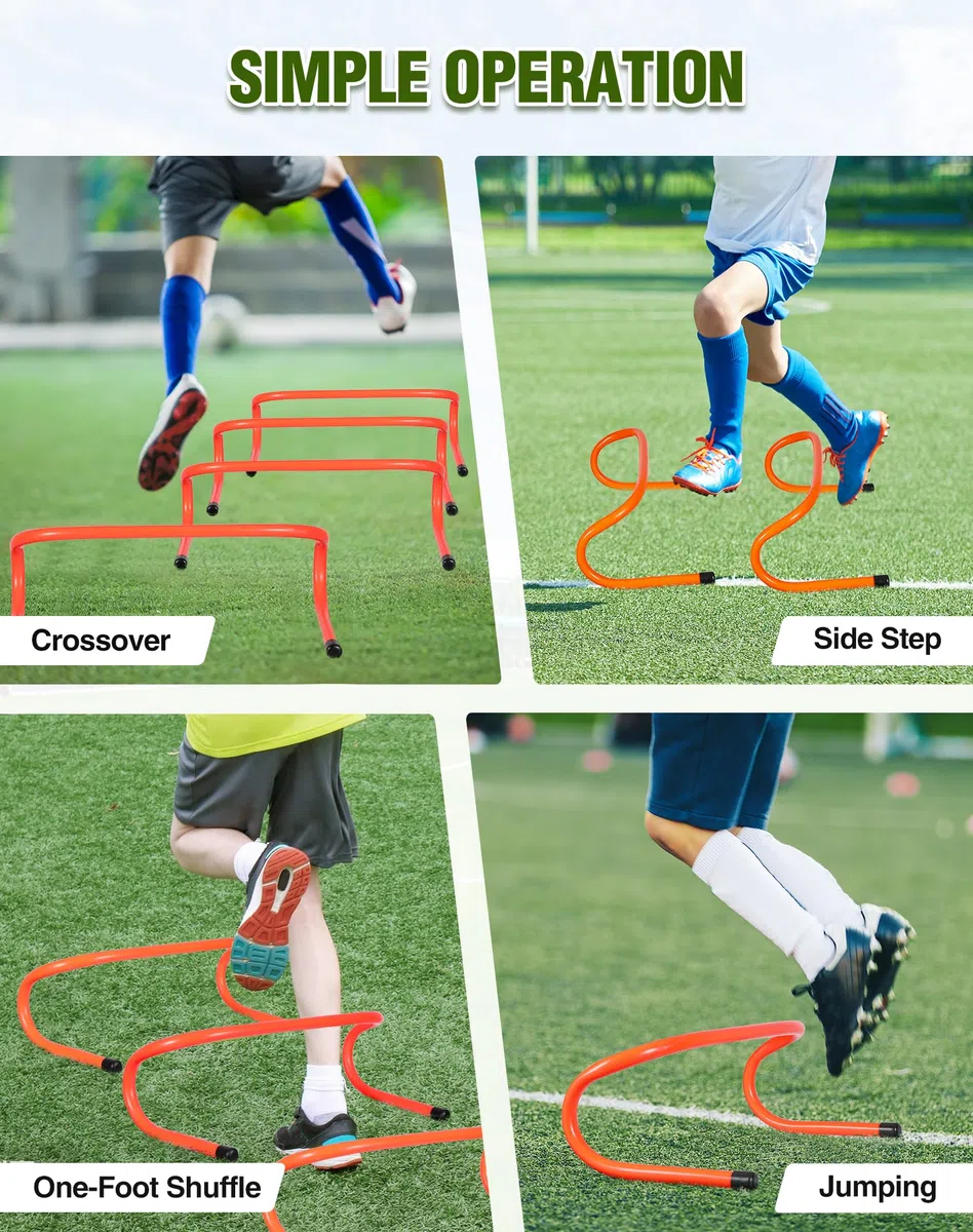Attrezzatura per allenamento di velocità con scala di agilità, ostacoli per l'allenamento della velocità, include ostacoli di agilità, coni a disco, attrezzatura per allenamento di calcio