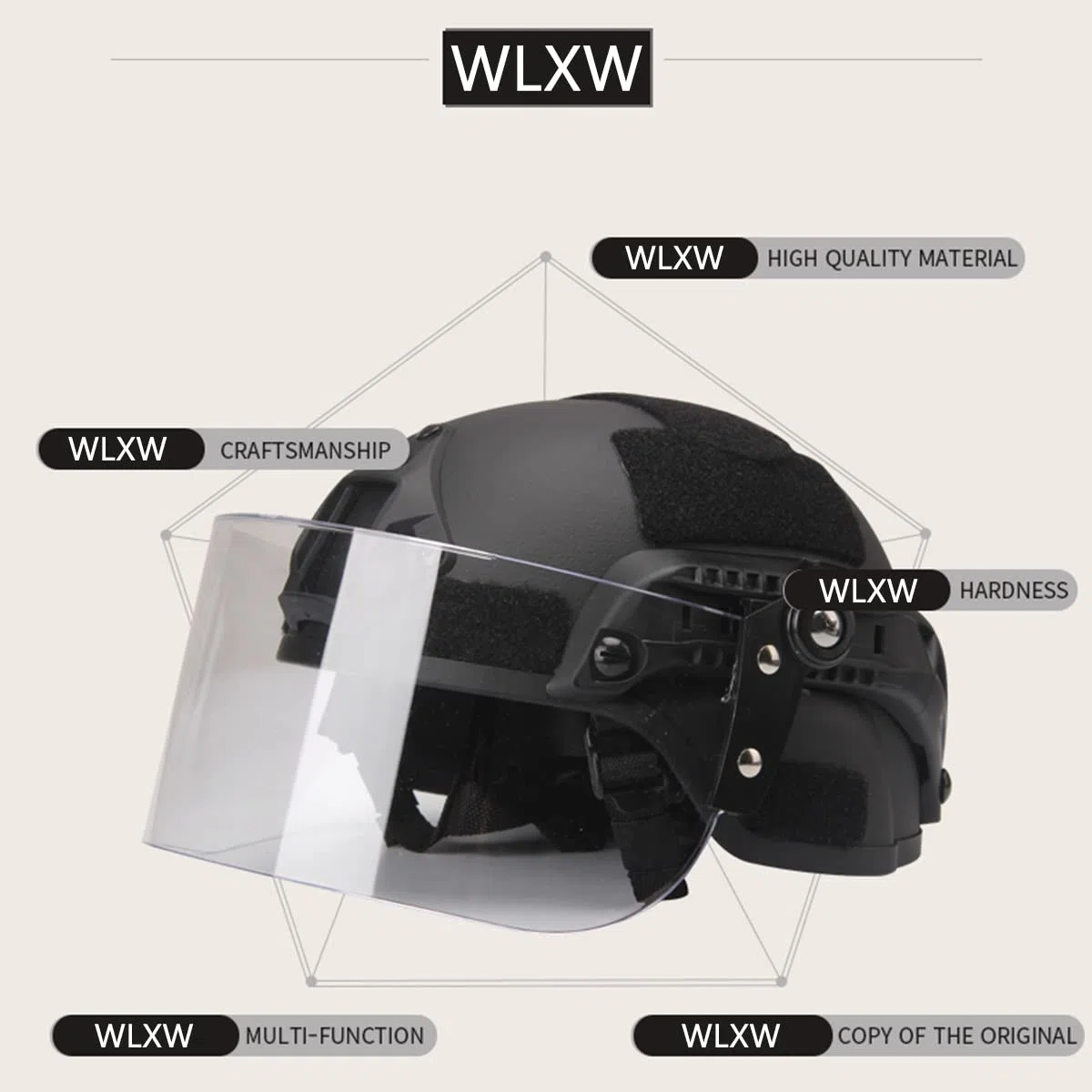 WLXW Casco Tattico Airsoft Paintball, Casco Militare da Combattimento dell'Esercito MICH2000, con Occhiali Parasole per CS Cacciavite da Caccia di Guerra Equipaggiamento Protettivo