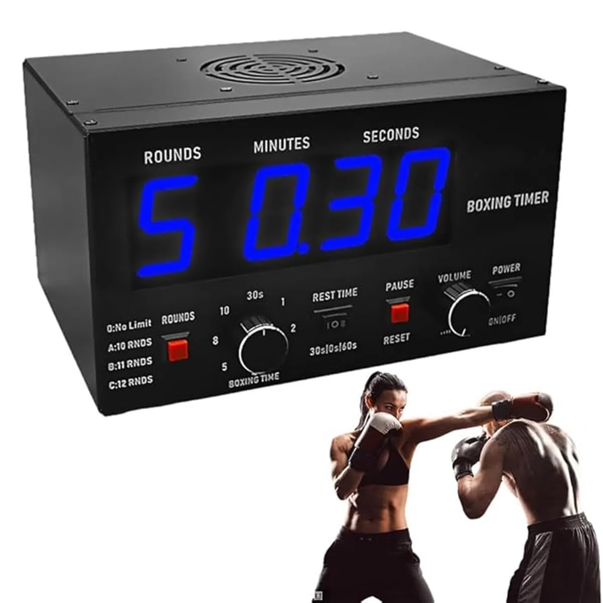Timer a intervalli di boxe con display a LED e cicalino regolabile per allenamento e ginnastica, ideale per professionisti del fitness e atleti