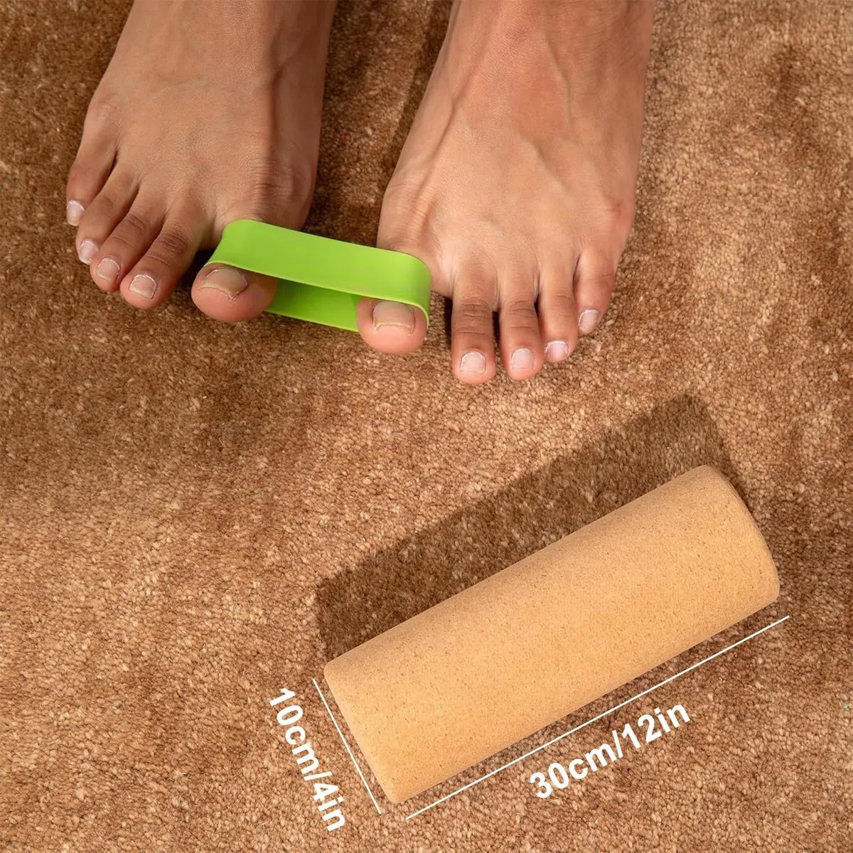 Balance Board della Caviglia Sughero Rullo per Fasce con Palla Fasciale Fasce di Resistenza per l'equilibrio, Stabilità Forza dei Piedi Allenamenti in Palestra a Casa