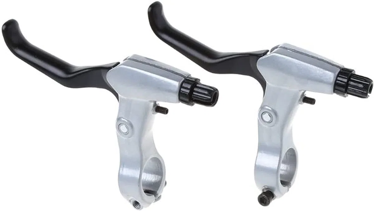 Lega di alluminio MTB Road Bike Leve freno bici fisse 2 pezzi Leva freno bicicletta Cambio Manovella ciclismo Leva freno bicicletta Leve cambio (Colore : Nero) (Nero)