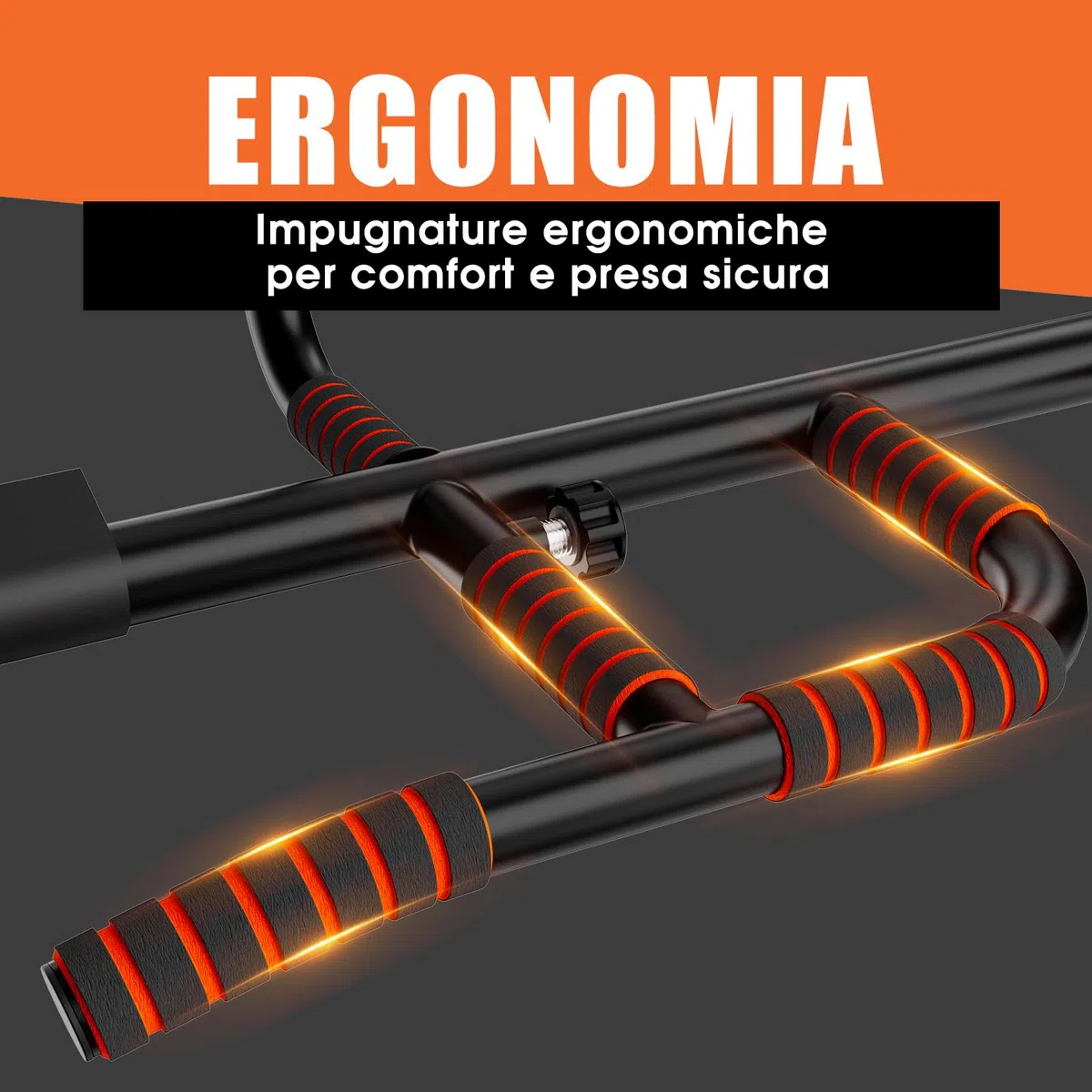 DH FitLife Barra per Trazioni da Porta senza Viti | Sbarra Trazioni Antiscivolo con Prese Multiple | Pull Up Bar da Appendere | Per Telai da 65 a 92 cm