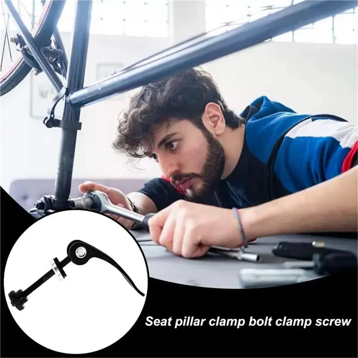 Vite a sgancio rapido per morsetto sedile 5 Pezzi Di Bulloni A Sgancio Rapido For Bici, Viti For Reggisella, Clip For, Morsetto For Tubo Bicicletta Pieghevole(M5x45mm)