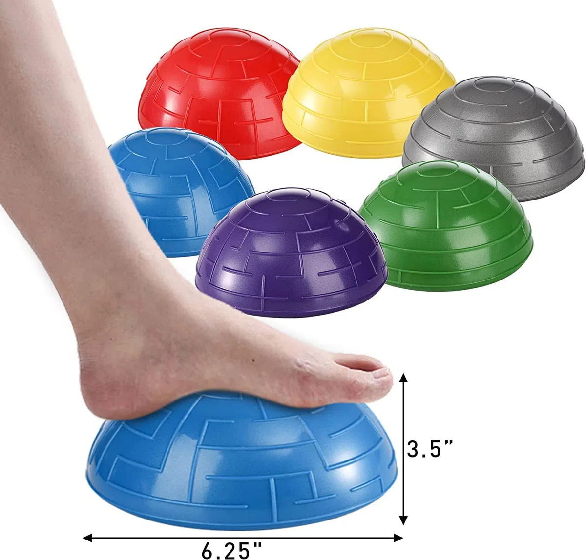 Lawei 6 palline da yoga semicircolari, per sport, equilibrio, 16 cm, mini terapia, per ginnastica, yoga, equilibrio, per adulti, favorisce la coordinazione e l'equilibrio fitness