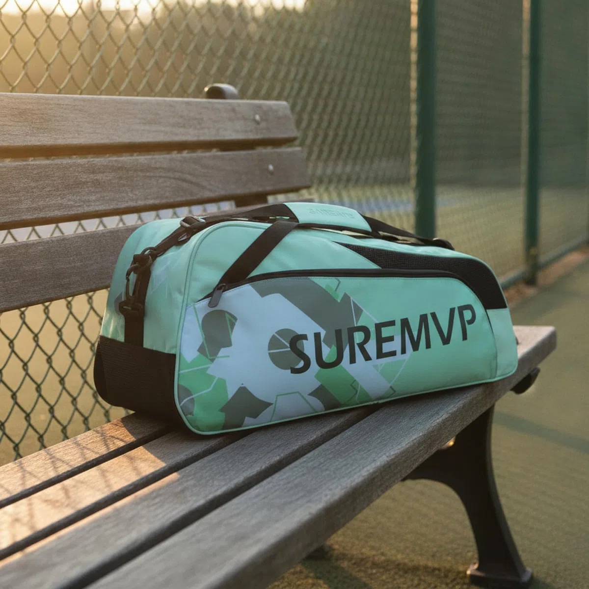 Borsa Porta Attrezzatura Sportiva Zaino Racket Borsa Tennis Borsa Padel Borsa Badminton con Doppia Cerniera E Pannelli a Oxford E PU Capienza 45, Array, D-10 Verde Pappagallo