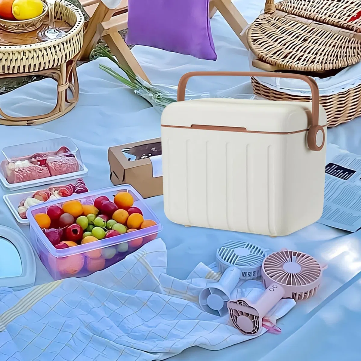 Cooler da Campeggio Scatola Frigo Latte Da 6 Litri | Piccola Scatola Isolante Per Freddo Per Campeggiatori Picnic Spiaggia Viaggio Vacanza Barbecue Eventi Sportivi Festival