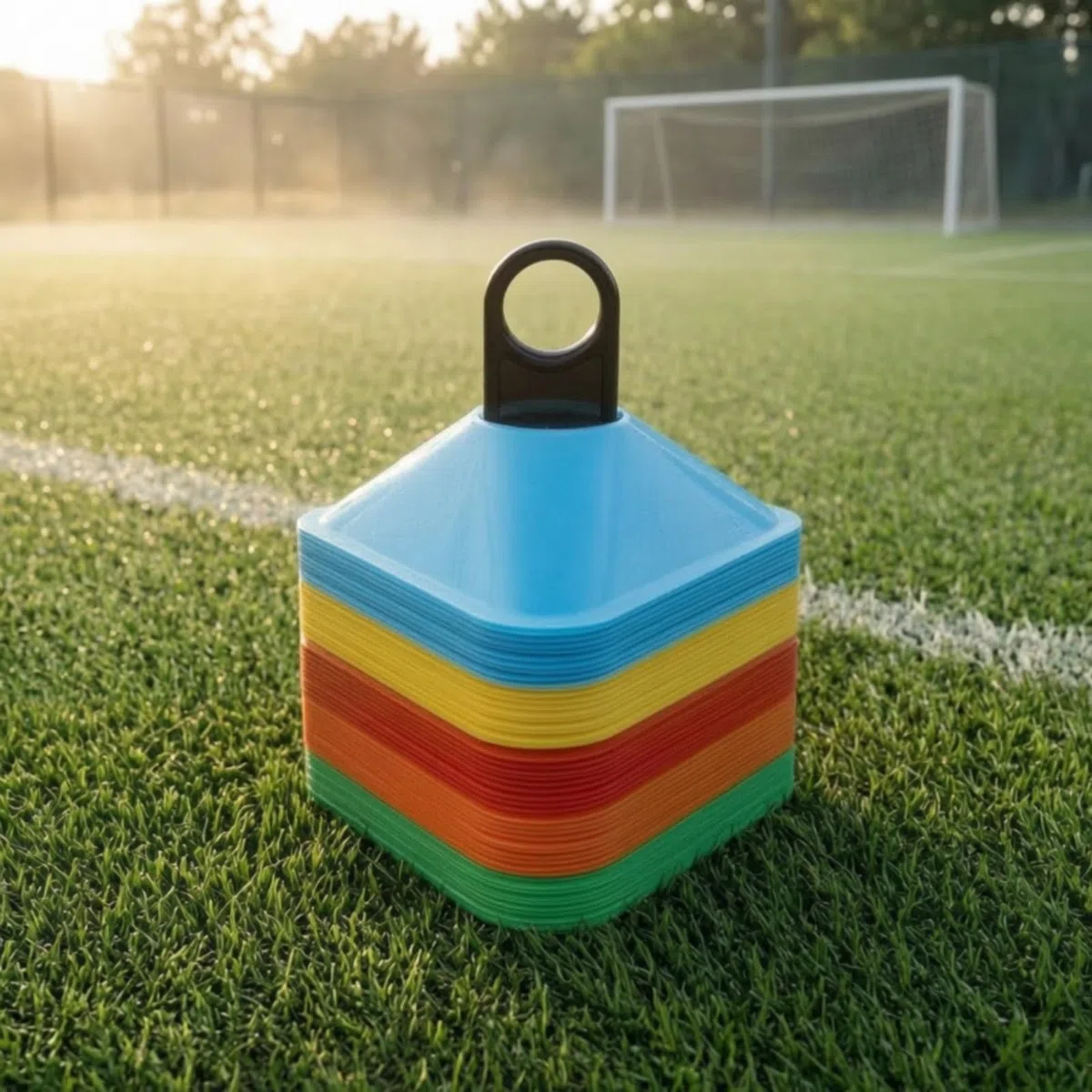 50 Pezzi Cinesini con Borsa e Supporto | Resistenti, Flessibili, Attrezzatura Sportiva, per Campo Sportivo, Palestra, Allenatori