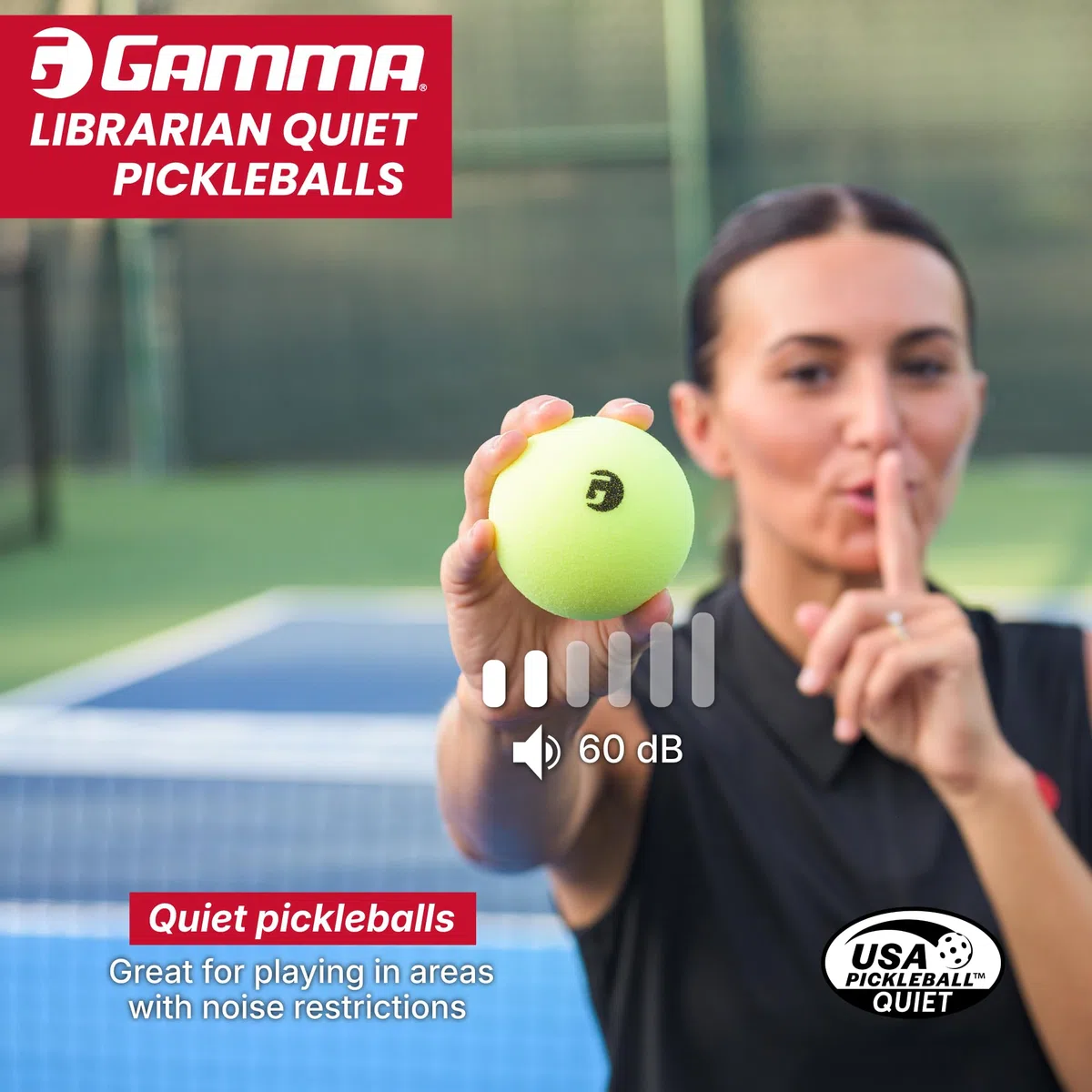 GAMMA Librarian - Palline in schiuma per allenamento Pickleball con vero salto su tutte le superfici, certificate USAP, silenziose, adatte per parchi e abitazioni, per interni ed esterni