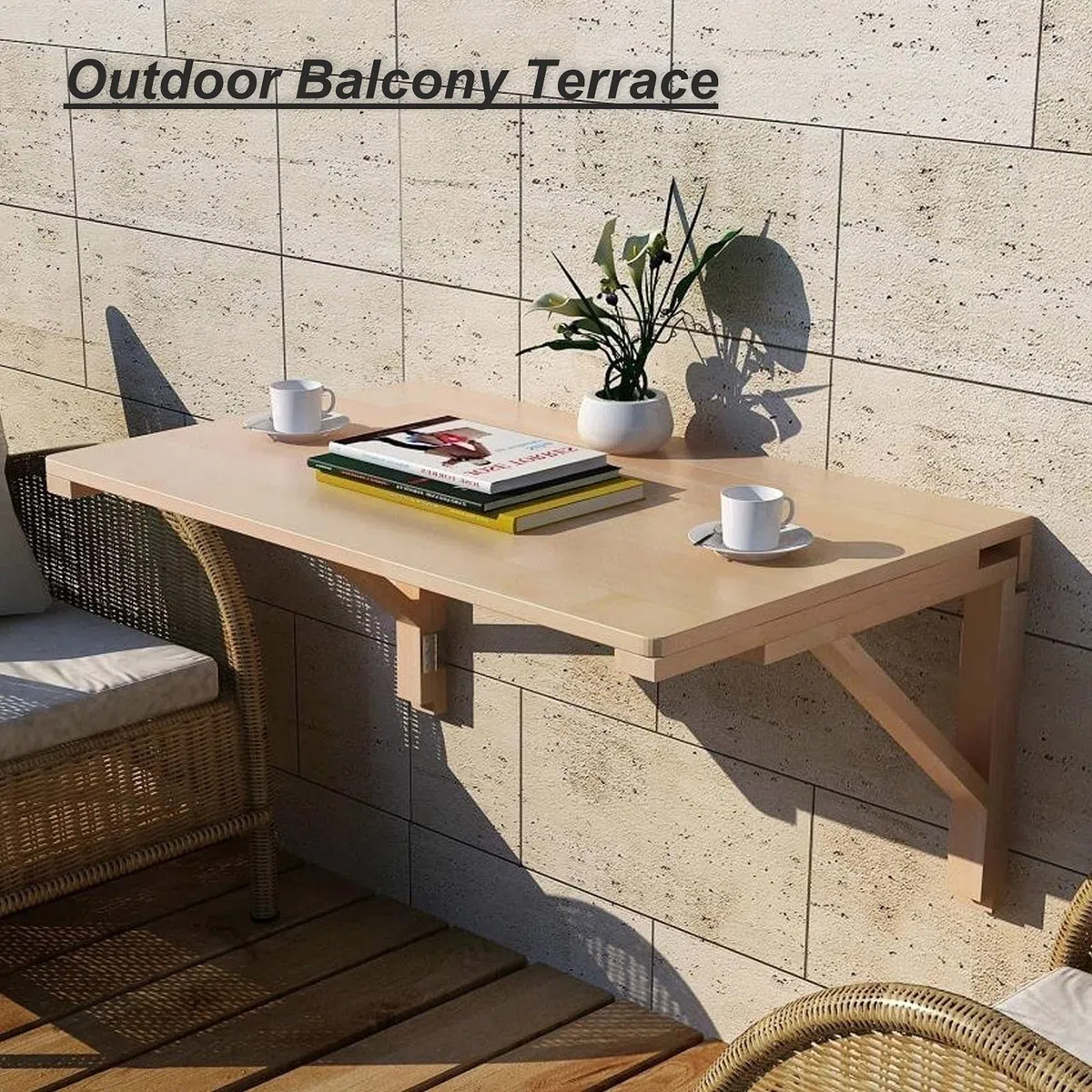 XJBTBA Scrivania Pieghevole a Parete per Cucina e Ufficio Tavolo Galleggiante Compatto salvaspazio 80x60 cm Sala da Pranzo Pieghevole Versatile e postazione di Lavoro per Computer per la casa