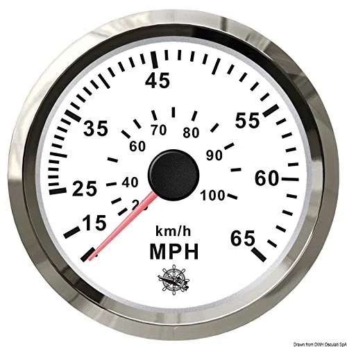 OSCULATI Spidometro Pitot 0-65 mph Bianco/Lucida