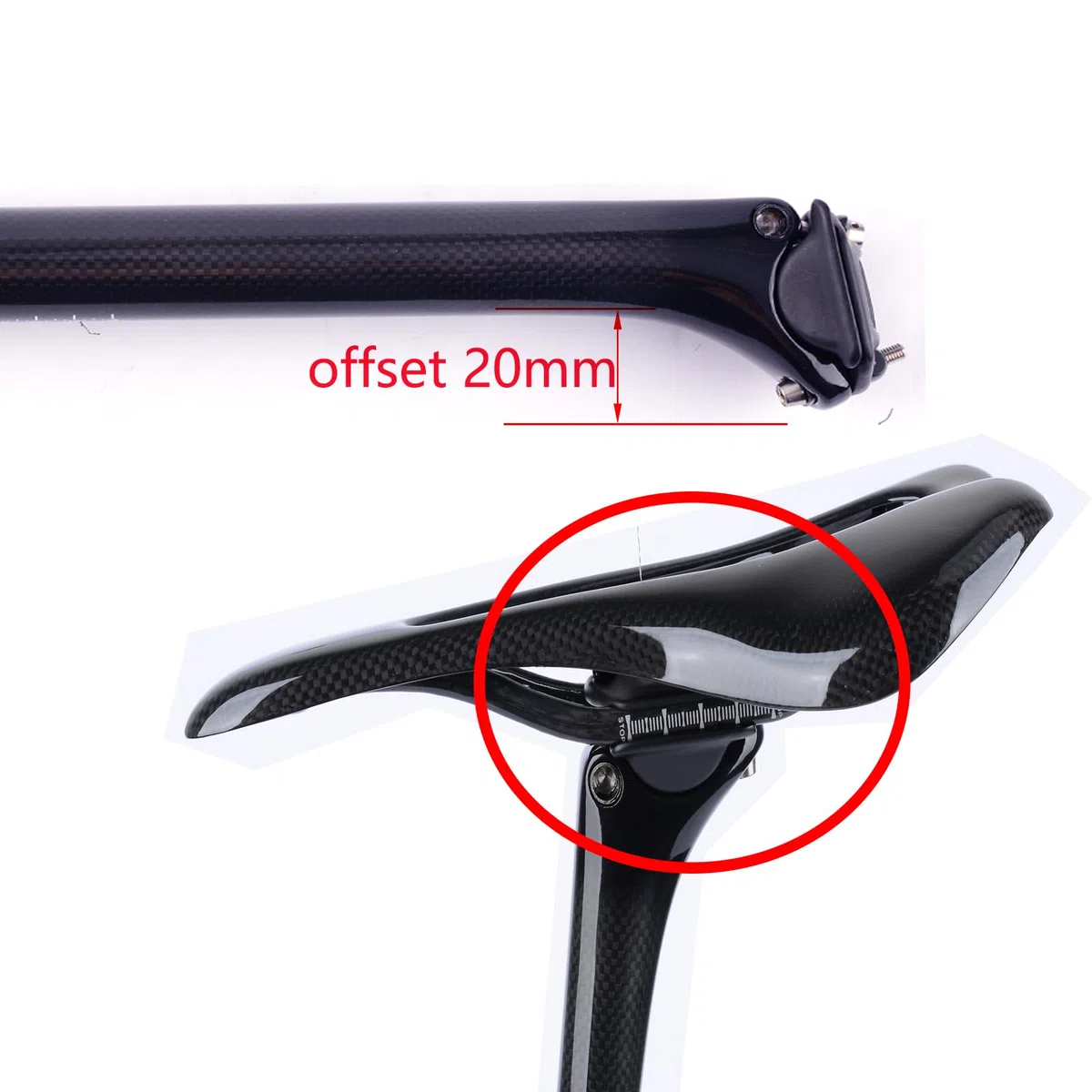 3k Fibra di Carbonio Lucida 27.2/31.6mm*350/400mm Reggisella per Bici da Ciclismo Mountain/Road Bike