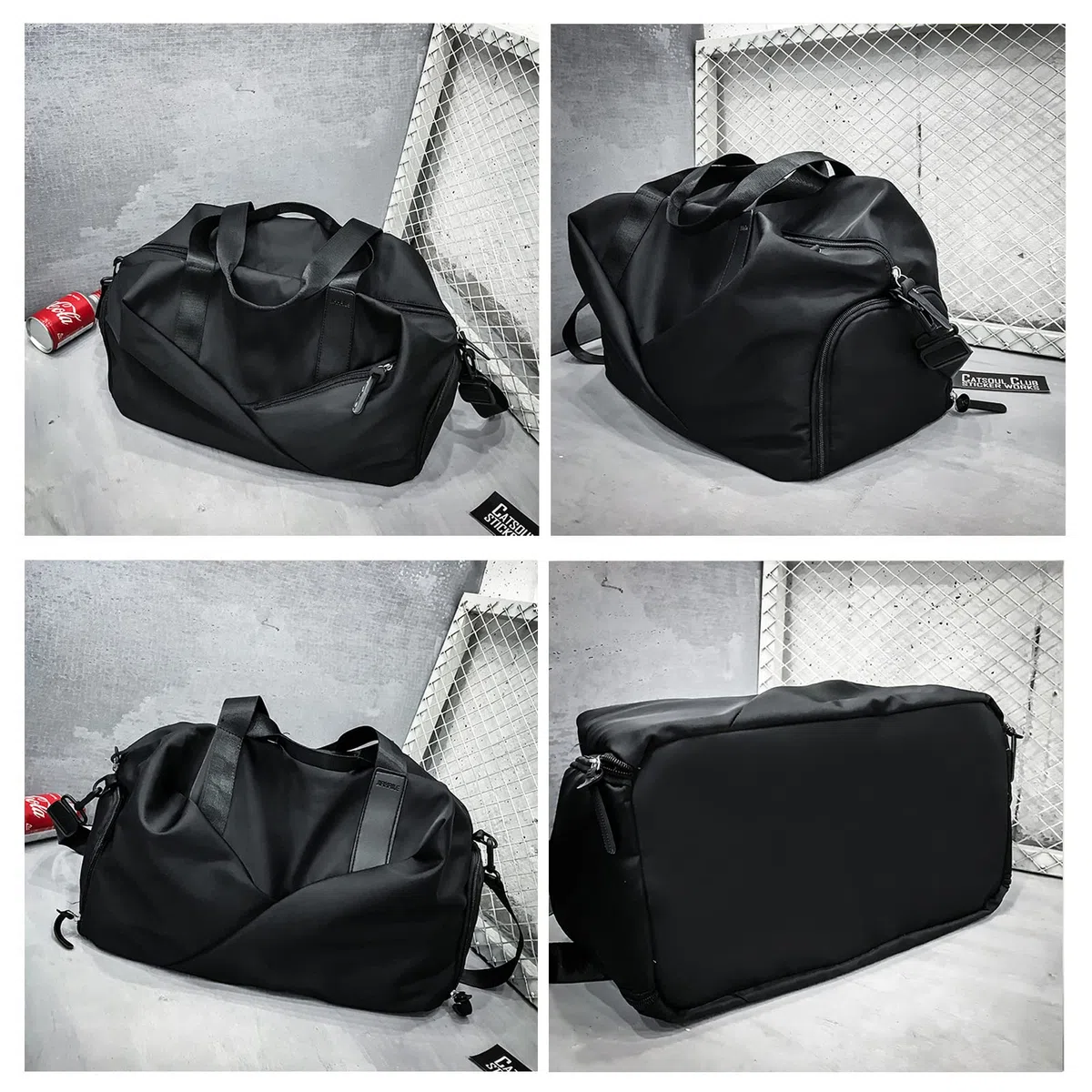 CORIOS Borsone da Viaggio Uomo/Donna Borsa Sportiva Borsone Palestra Grande Weekender Pernottamento Piscina Palestra Bagaglio a Mano con Scomparto Scarpe & Tasca di Separazione Bagnata e Asciutta Nero