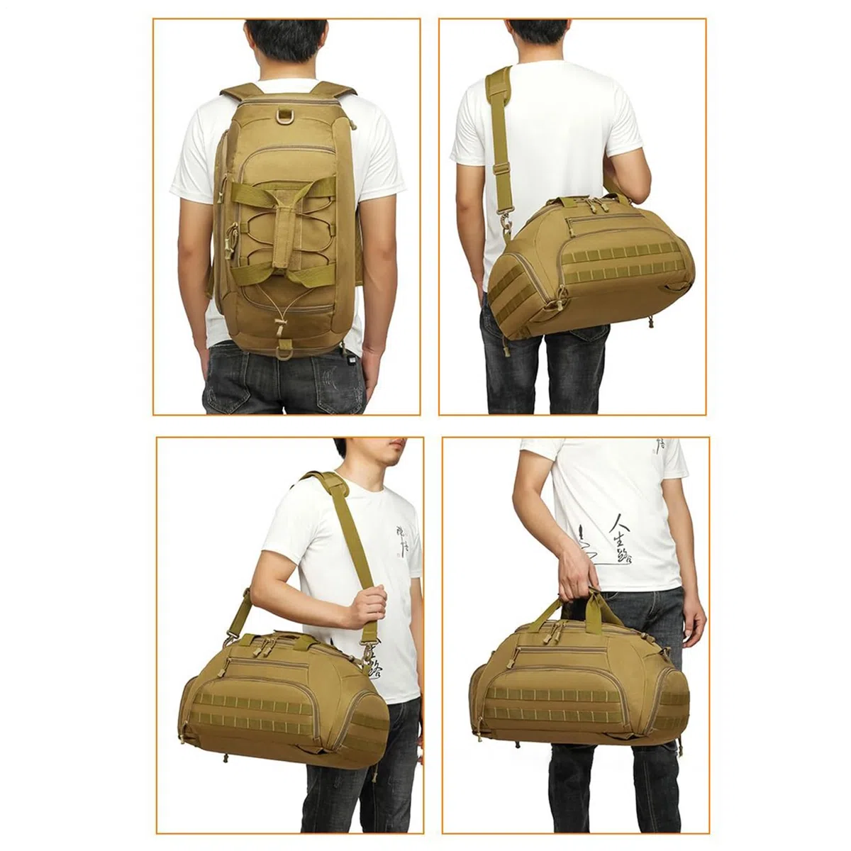 Zaino Da Palestra Per Uomini con Scomparto per Scarpe Impermeabile | Borsa Sportiva Duffle Multiuso per Viaggio Escursionismo Campeggio Trekking Pesca Fitness Notturno e Weekend