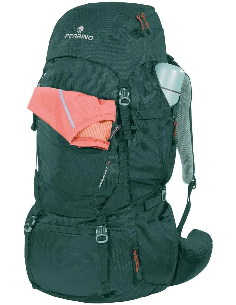 Ferrino Appalachian 75, Zaino trekking 70 litri - 75 litri ideale per escursionismo, montagna,scout e viaggio (Verde)