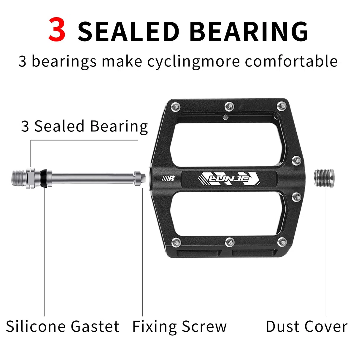 Pedali per bici lavorati a CNC, 6061-T6 in alluminio aeronautico, filettatura 9/16 pollici, piattaforma antiscivolo per mountain bike, strada, pendolari, MTB, ghiaia, e-bike, leggeri e durevoli