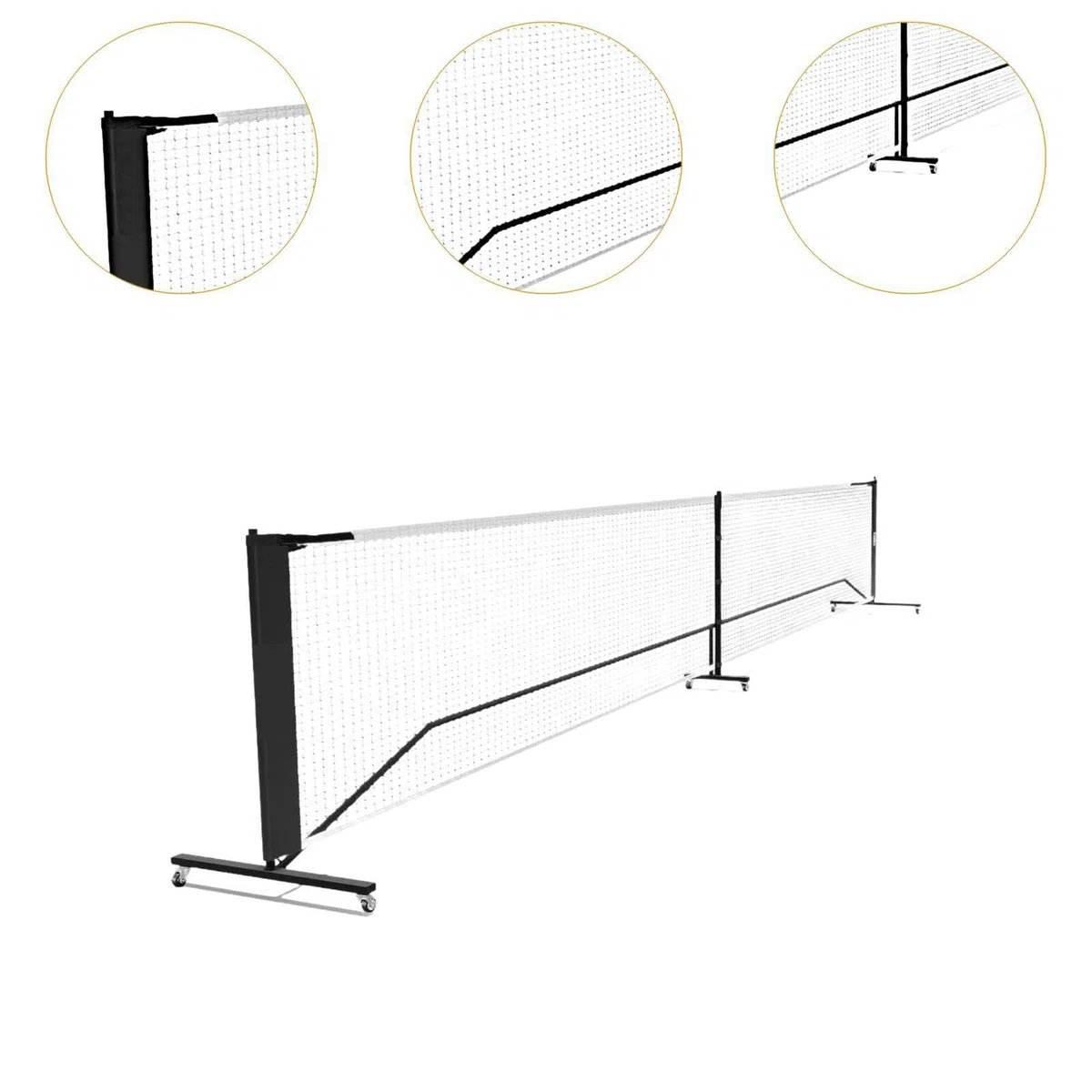 Robusta Rete Portatile da Pickleball con Ruote Facili da spostare, | divertenti giochi di tennis all'aperto, realizzata in rete di poliestere e stabile struttura in tubo di metallo, da badminton