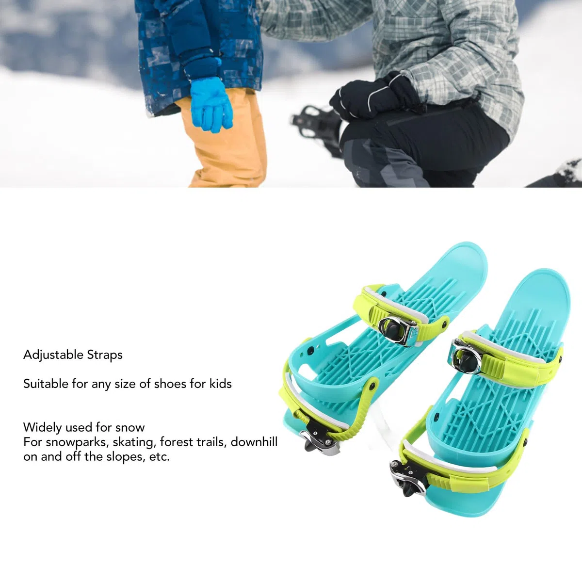 Mini Pattini da Sci, Mini Scarpe da Sci Regolabili, Mini Pattini da Sci Corti Leggeri, Skiboard Corto Compatto Universale per Pattinaggio di Hockey su Ghiaccio