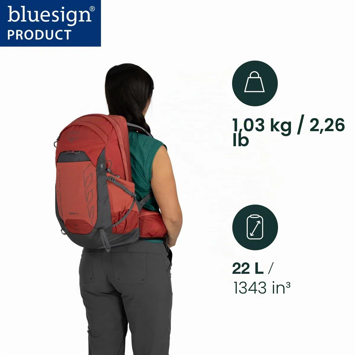 Osprey Templest 22L - Zaino da trekking leggero da donna, con cinghia lombare
