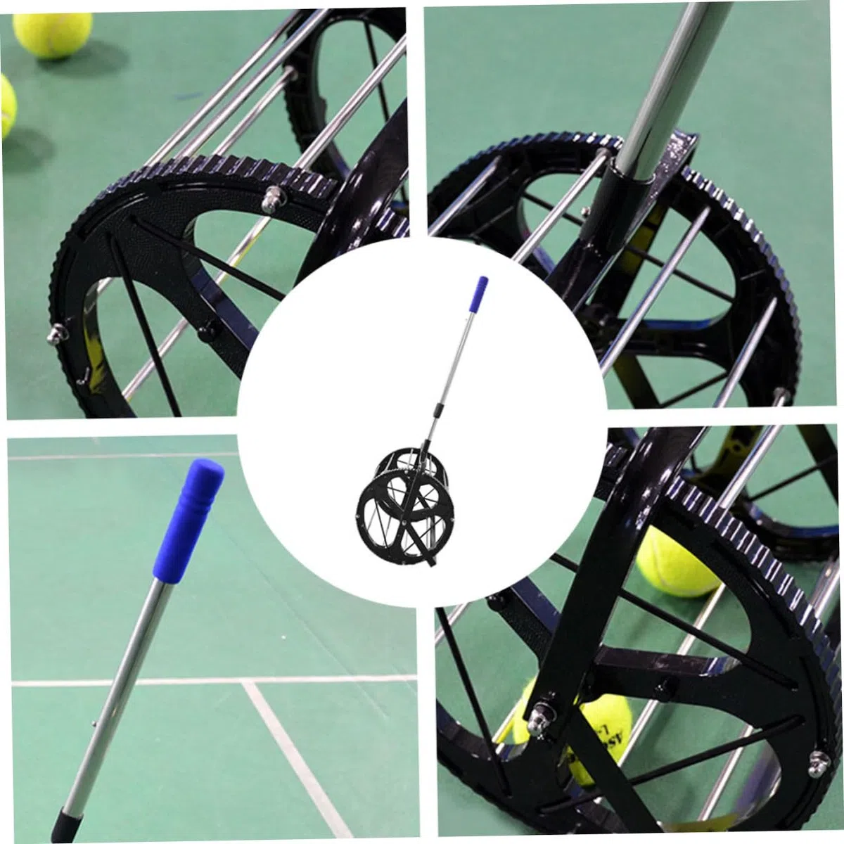 TOYANDONA Raccoglipalline da Tennis Regolabile, capacità 55 Palline | Allenamento e Tornei Competitivi, Portatile e Leggero, Accessorio Autoportante