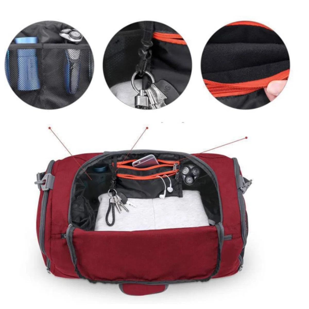 Baoblaze Borsone Sportivo da Viaggio Zaino Borsa Palestra Borsa Trasporto con Tracolla E Manici Comodi Materiale Oxford Poliestere Confortevole Adatto per