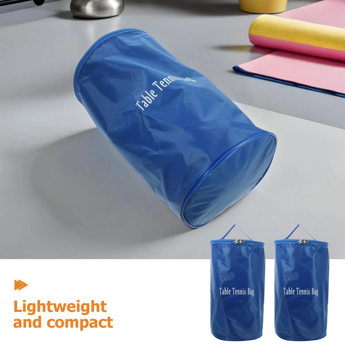 POPETPOP Borsa per Palline da Tennis da Tavolo Oxford Resistente Set da 2 Pezzi con Tasche Multiple Organizer Portatile per Allenamento Tennis da Tavolo Pickleball e Golf per Viaggi
