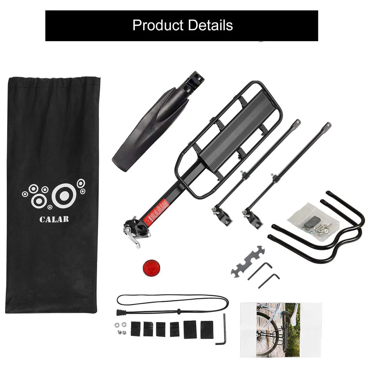 Portapacchi Bici, Alluminio Bici posteriore Rack bicicletta portapacchi ciclismo reggisella Rack Mountain Bike Cargo